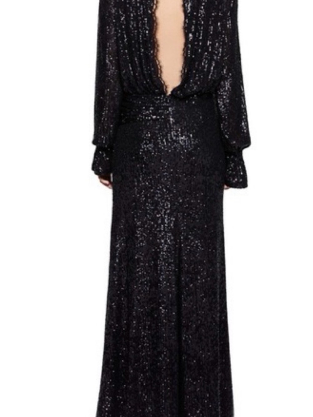 Jonathan Simkhai Black Sequin Evening Gown, Sz. 10